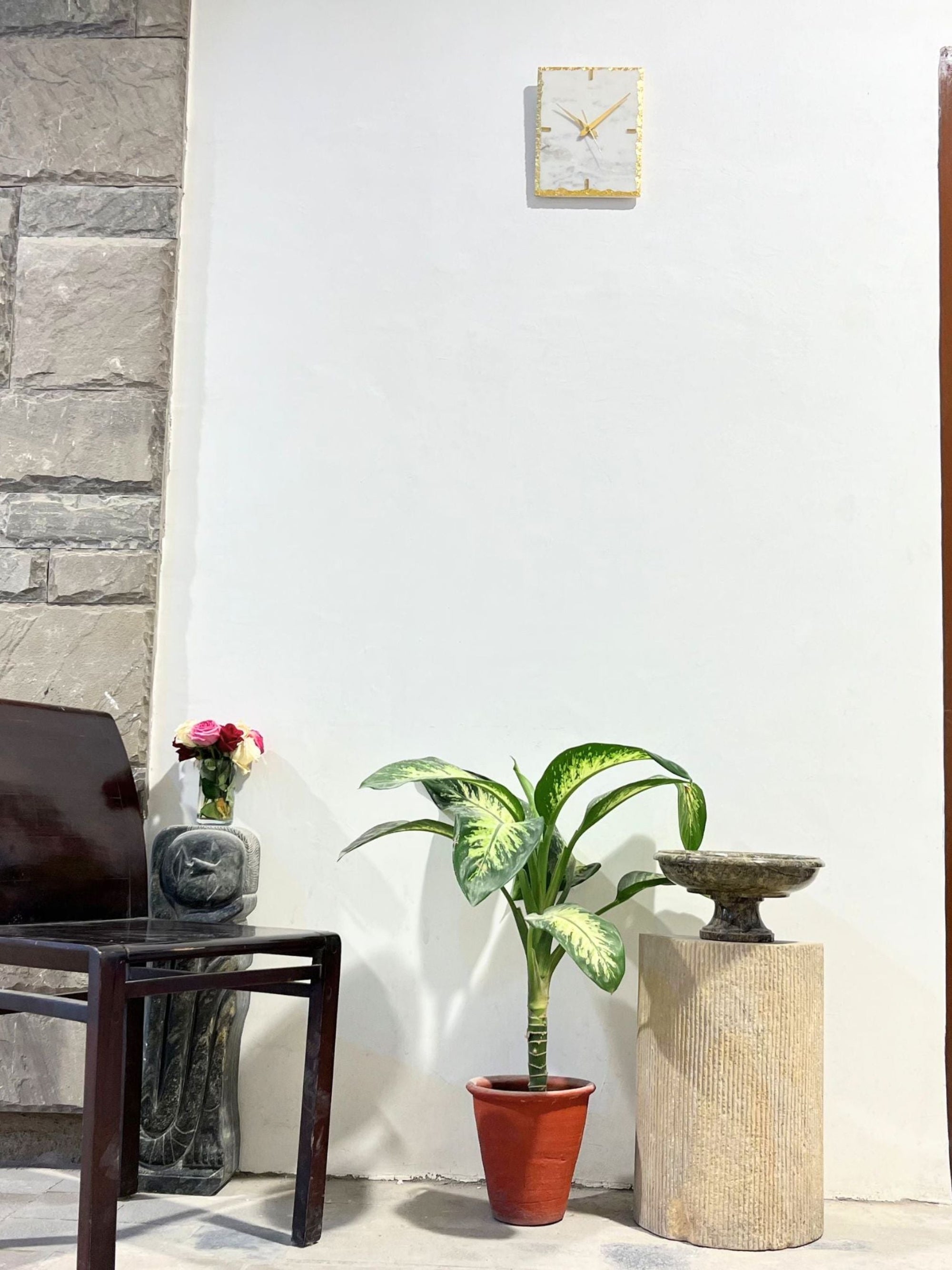 Marble Wall Clock - White