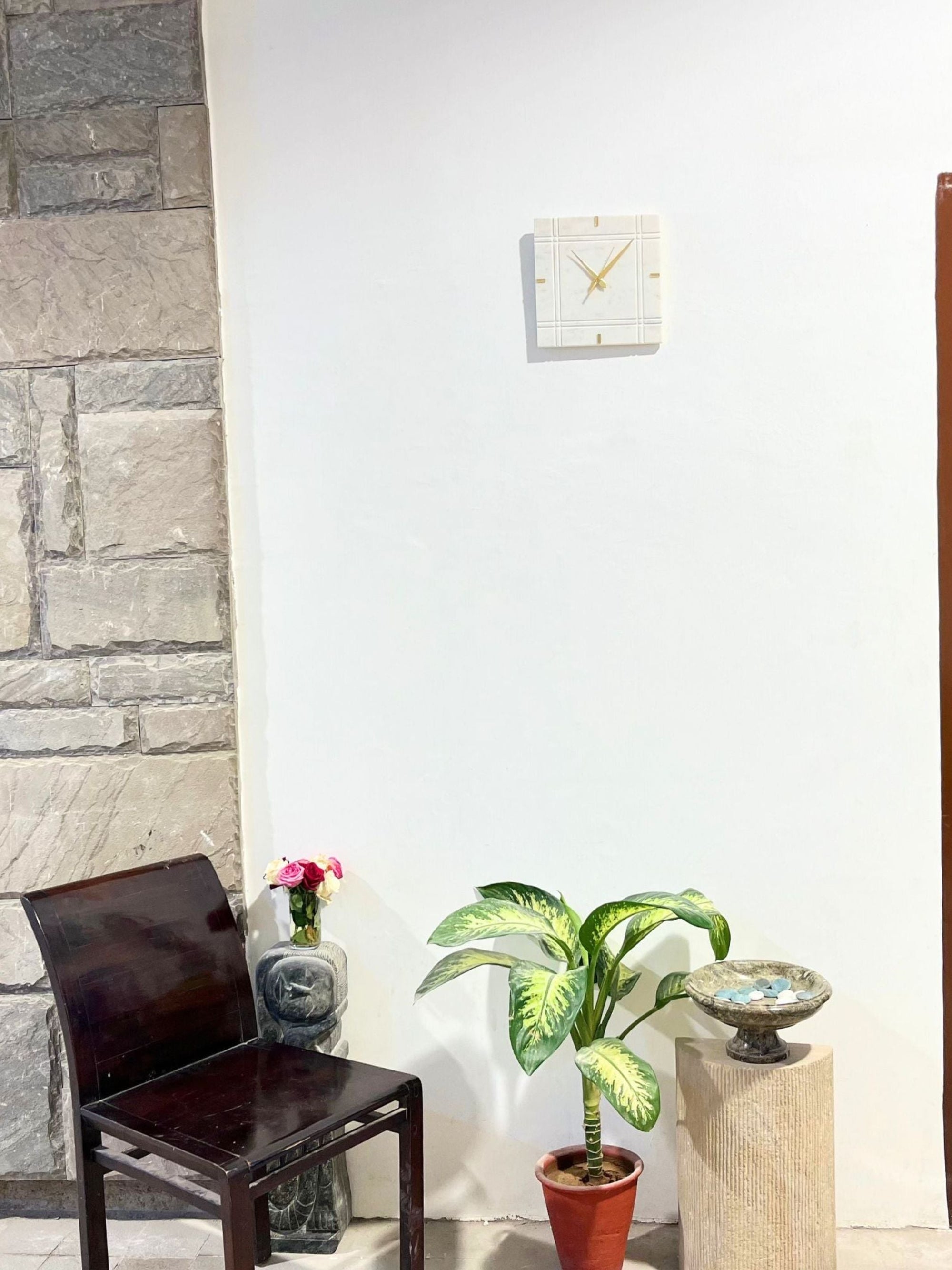 Marble Wall Clock - White