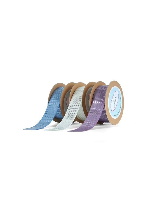 Dotted Silver Foiled Satin Ribbon