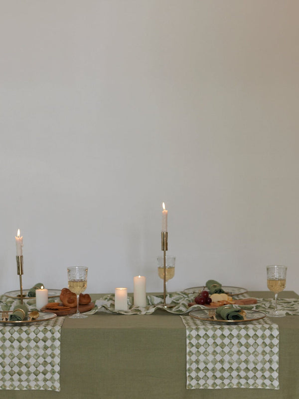 Table Runner - Checkered Green