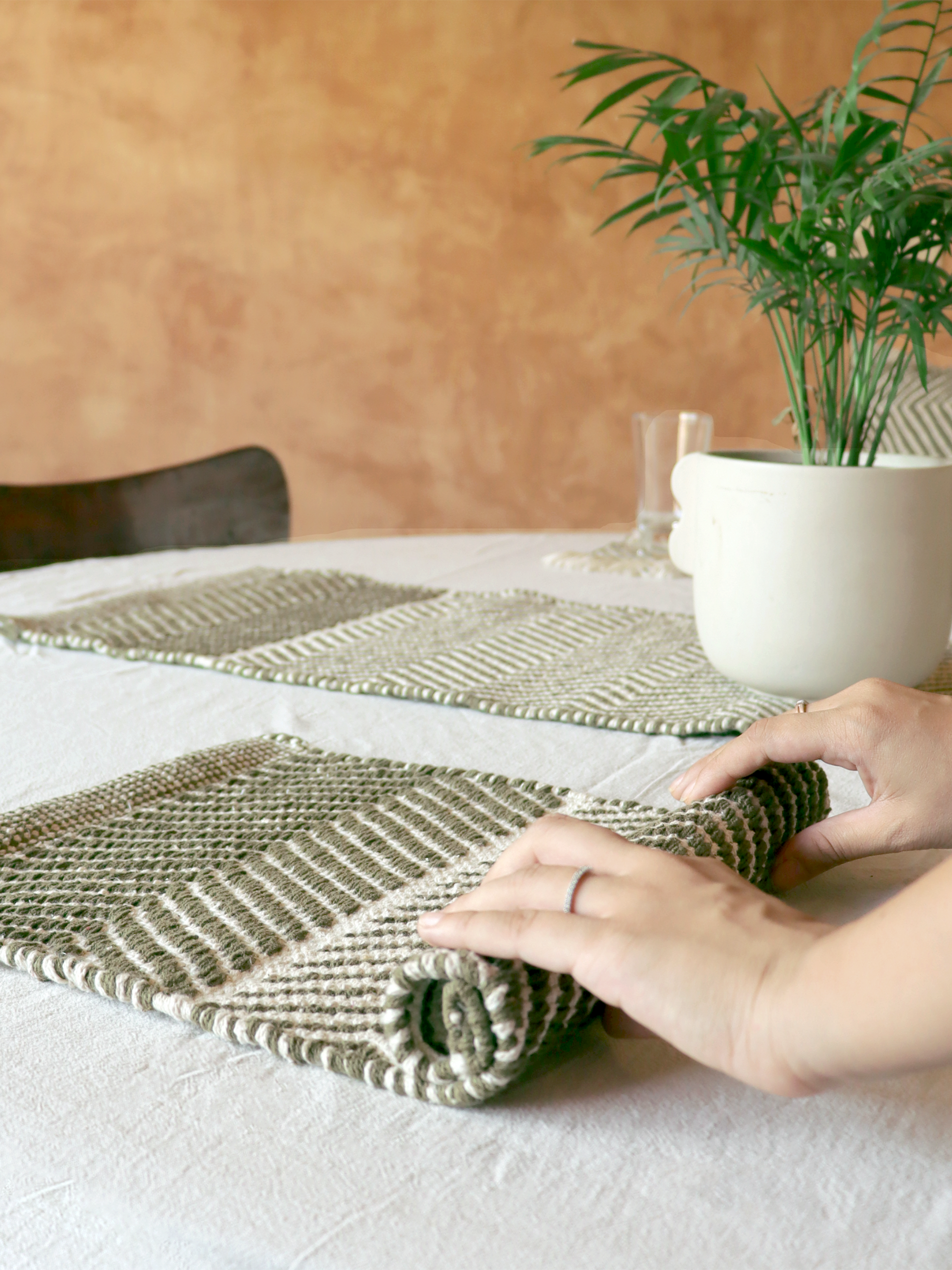 Handwoven Reversible Table Mat Set of 2