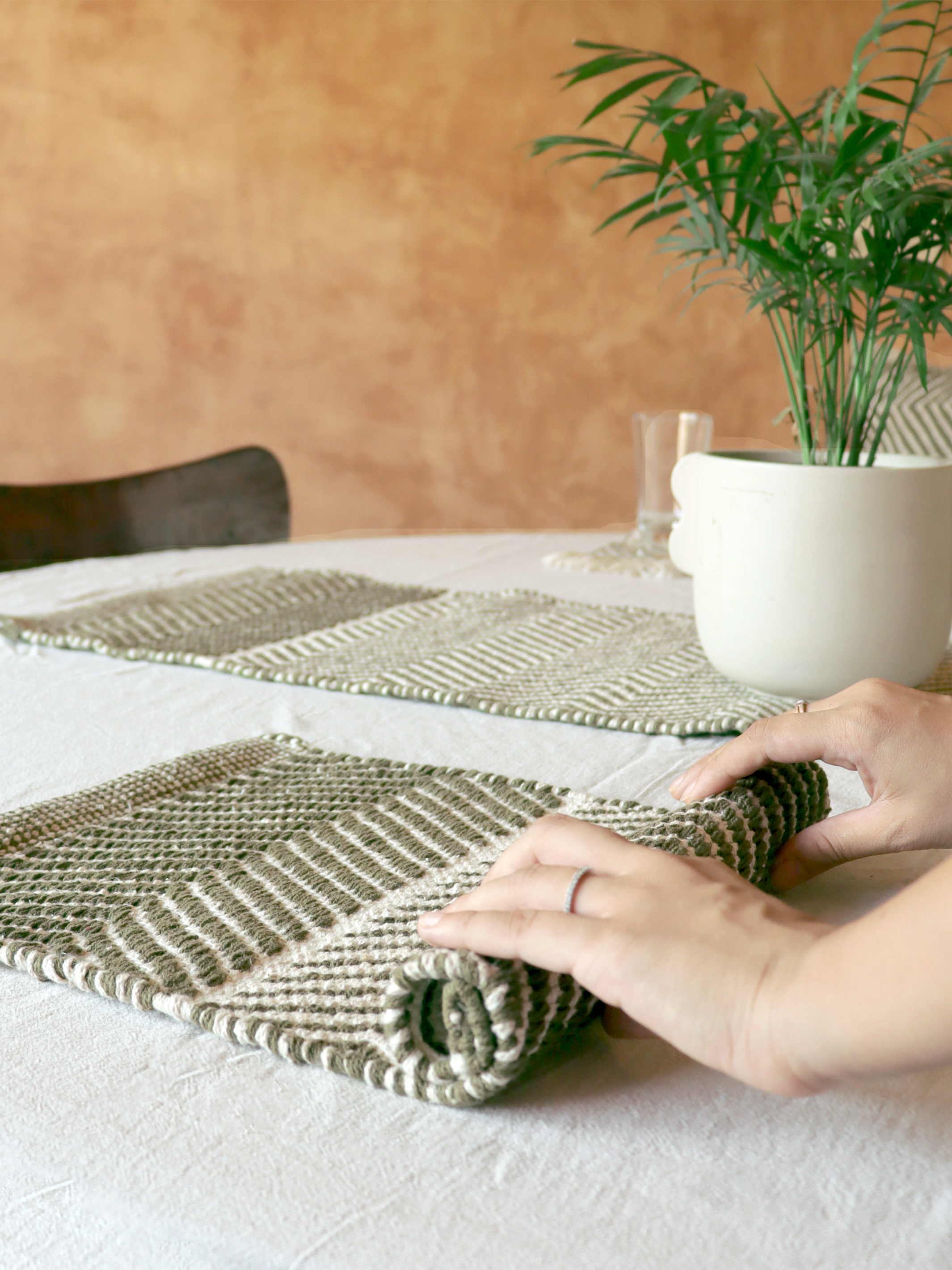 Handwoven Reversible Table Mat Set of 2