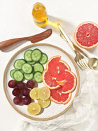 Rimmed Side Plate Speckled Snow