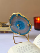 Desktop Clock - Brazilian Agate