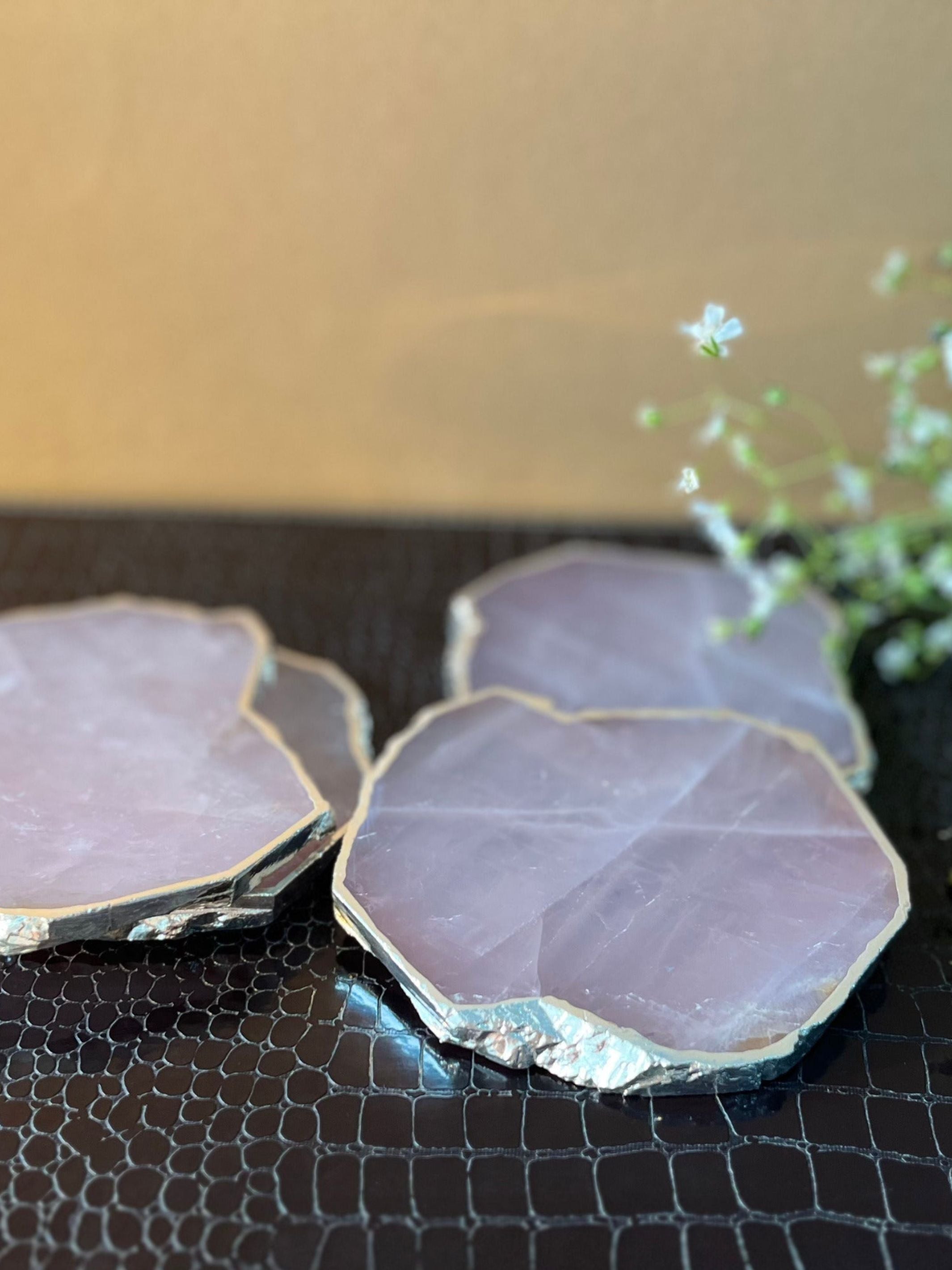 Rose Quartz Coaster (Set of 4)