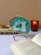 Desktop Clock - Brazilian Agate