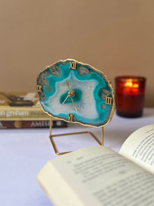 Desktop Clock - Brazilian Agate