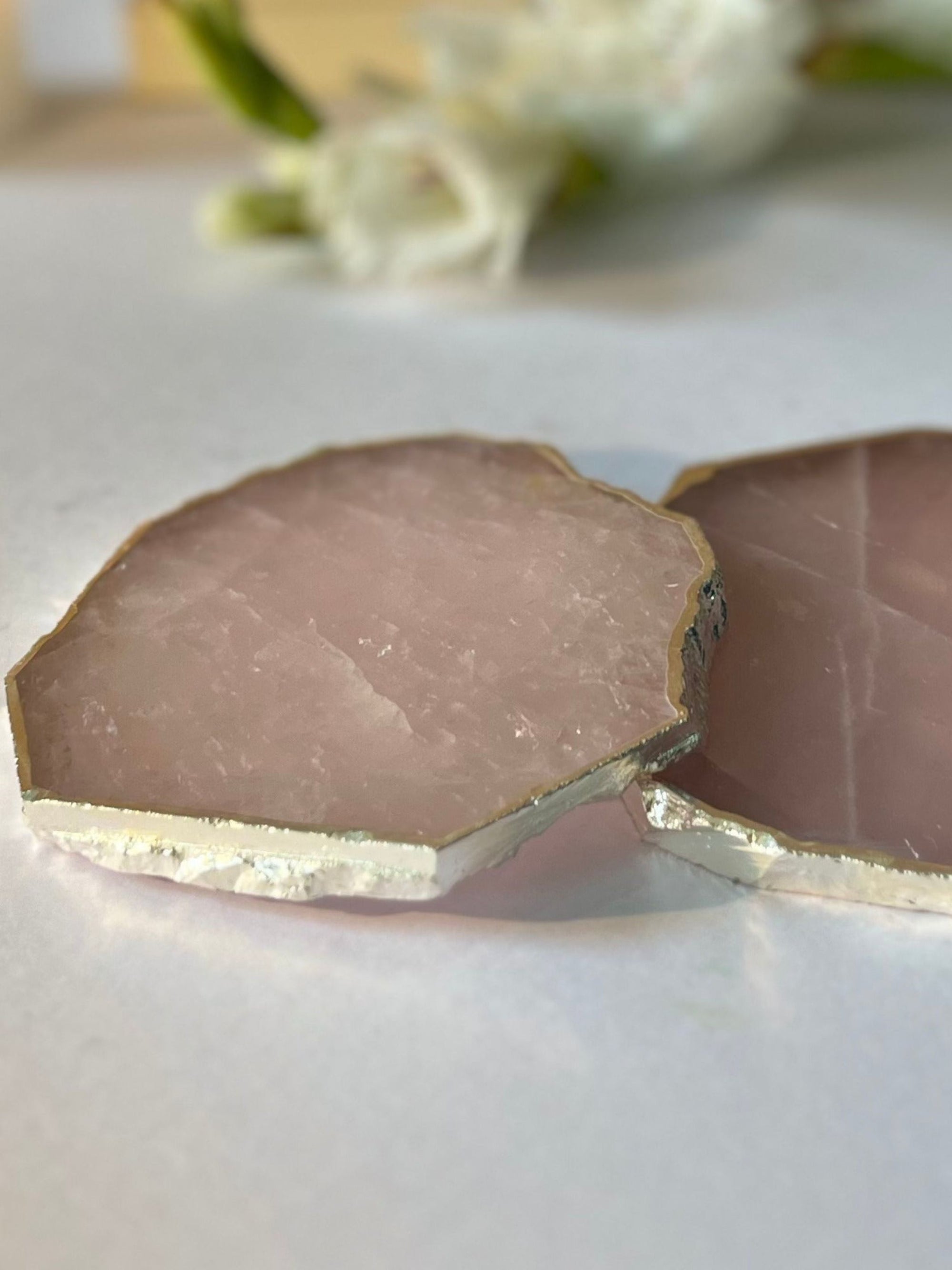 Rose Quartz Coaster (Set of 2)
