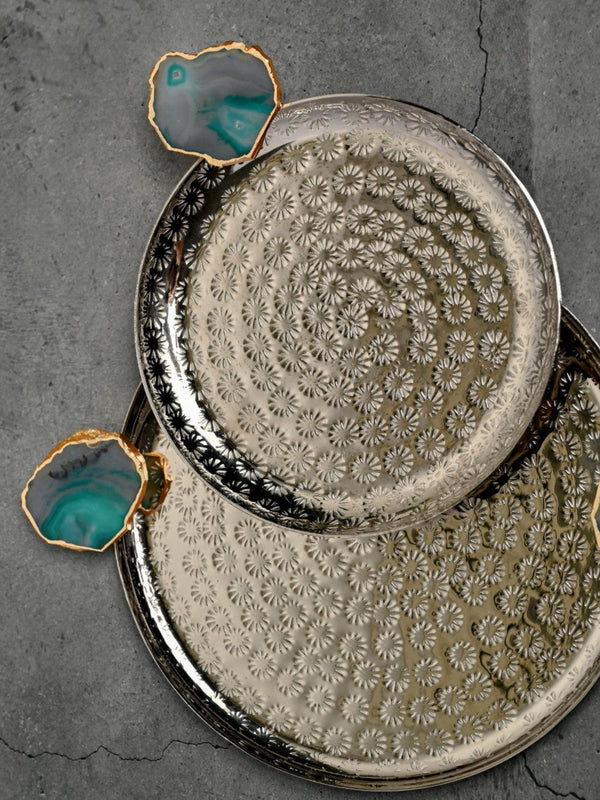 Aluminum Tray with Agate