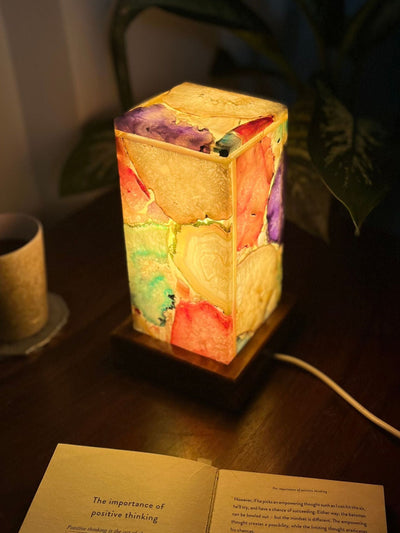 Multicolour Agate Table Lamp