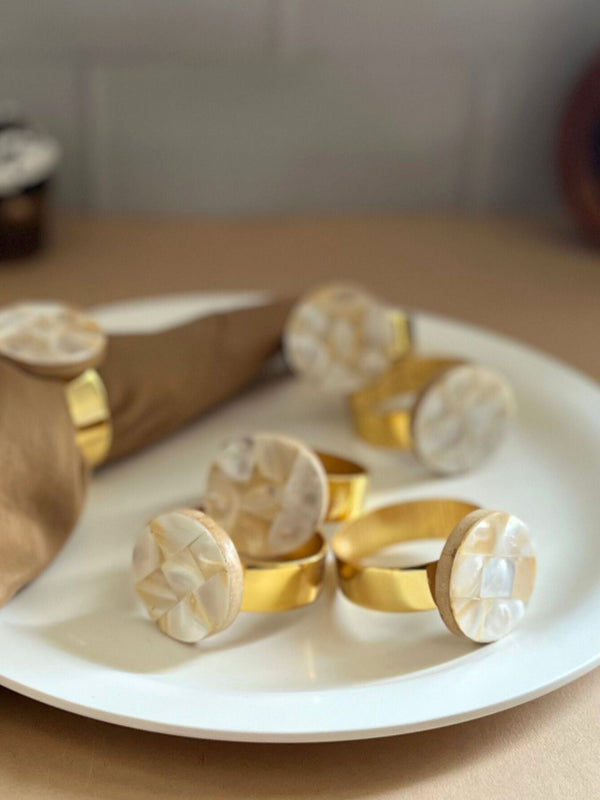 Mother of Pearl Napkin Rings ( Ring Set of 6 )