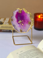 Desktop Clock - Brazilian Agate