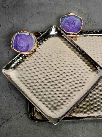 Aluminum Tray with Agate