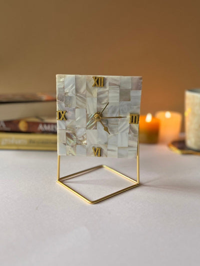 Mother of Pearl Desk Clock