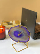 Desktop Clock - Brazilian Agate