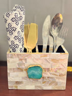Mother of Pearl with Agate Cutlery Holder