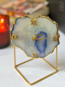 Desktop Clock - Brazilian Agate