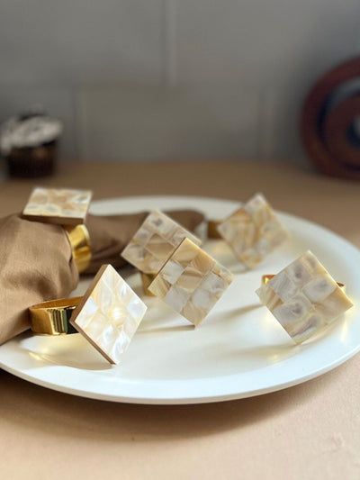 Mother of Pearl Napkin Rings ( Ring Set of 6 )