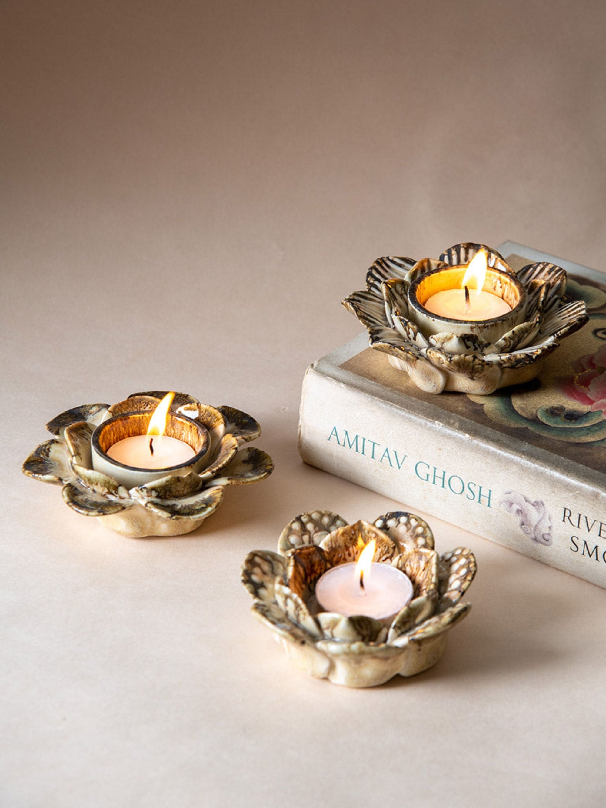 Festive Tea Light Holders Gift Box - Set of 3