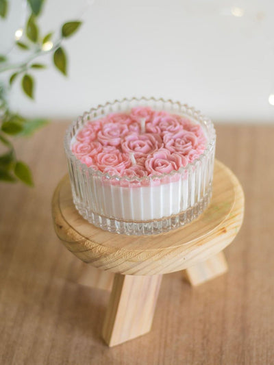 Pink Rose bouquet Soy Scented Candle