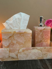 Rose Quartz Vanity Set ( Set of 3 )
