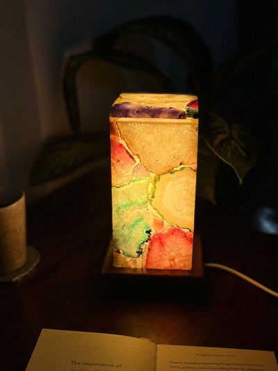 Multicolour Agate Table Lamp