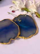 Brazilian Agate Coaster (Yellow Gold Plating)