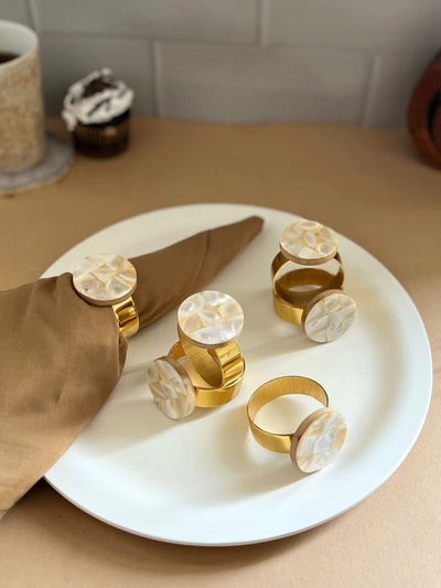 Mother of Pearl Napkin Rings ( Ring Set of 6 )
