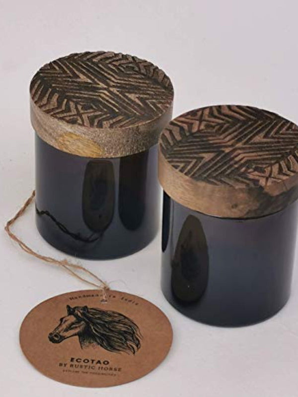 Artsy Wood and Glass 100ml jar