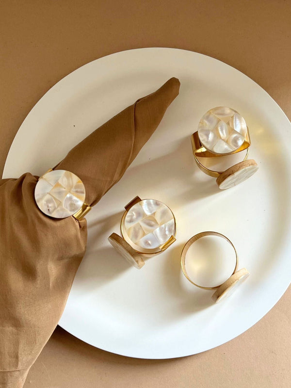 Mother of Pearl Napkin Rings ( Ring Set of 6 )