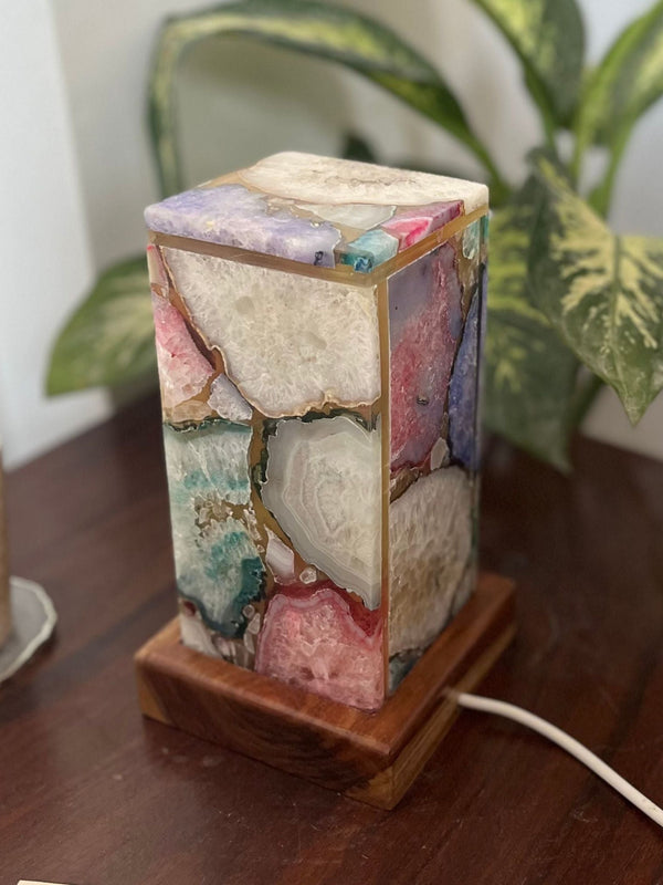 Multicolour Agate Table Lamp