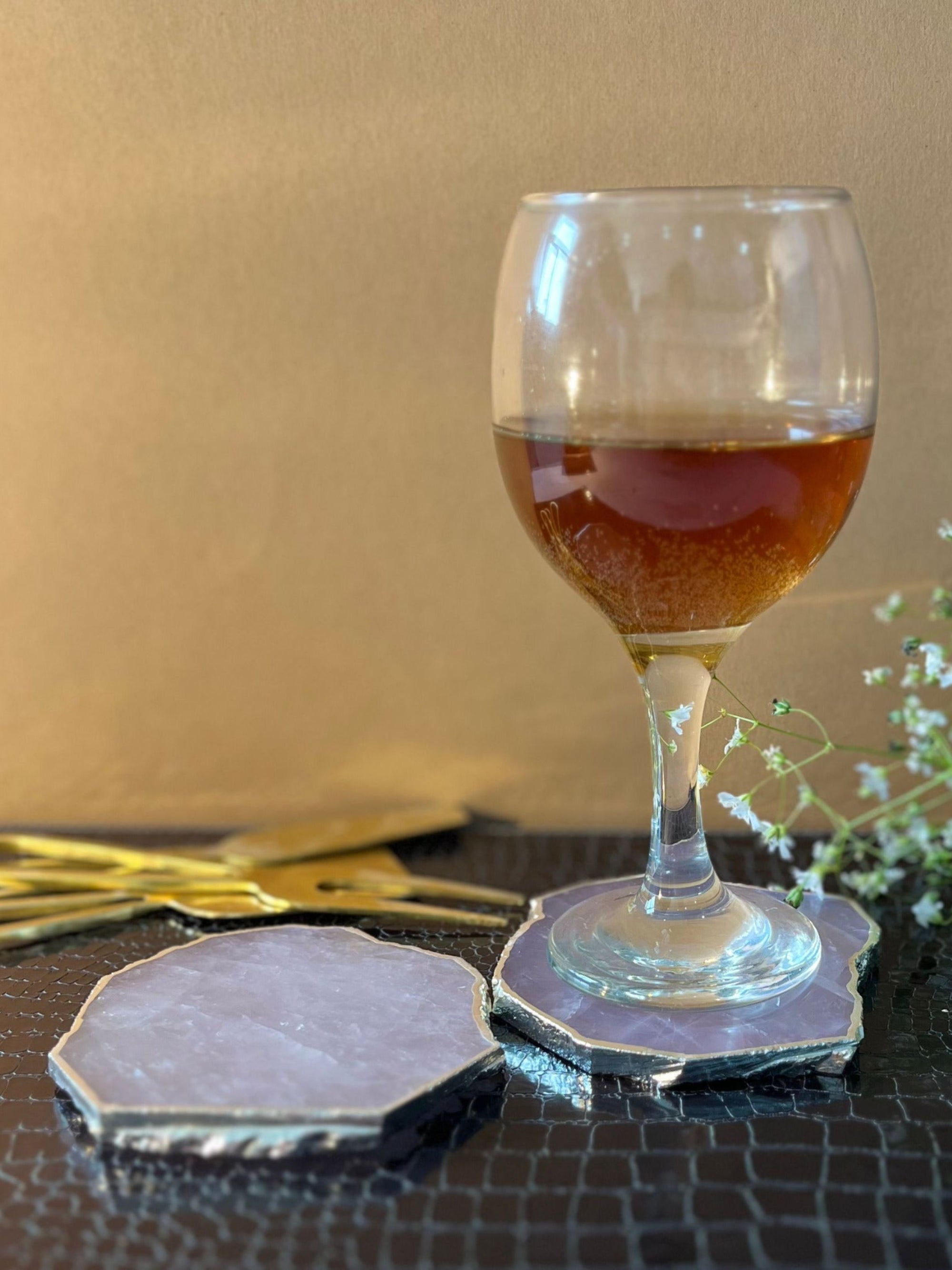 Rose Quartz Coaster (Set of 2)