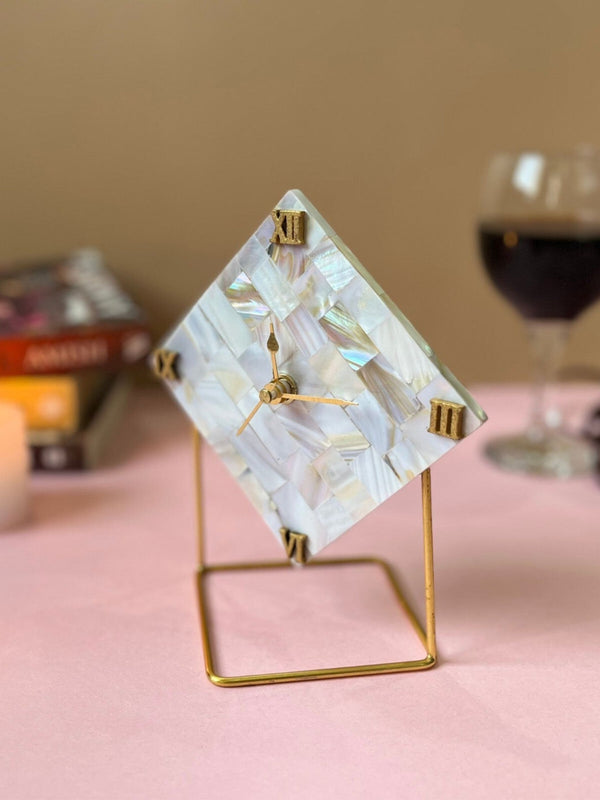 Desk Clock - Mother of Pearl