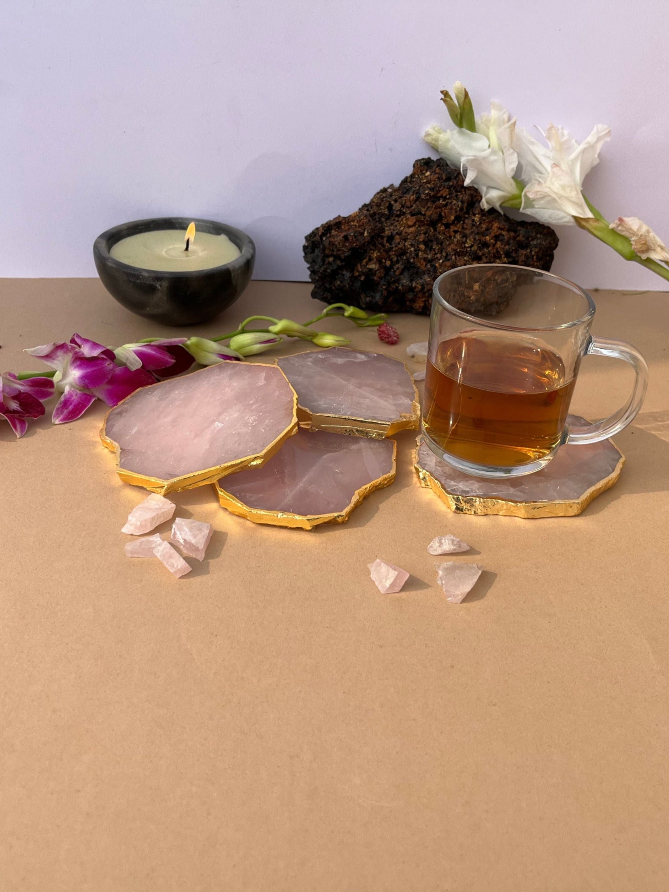 Rose Quartz Coaster (Set of 4)