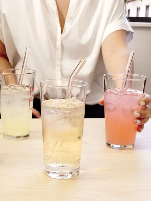 Clear Transparent Glass Straws 6 pcs