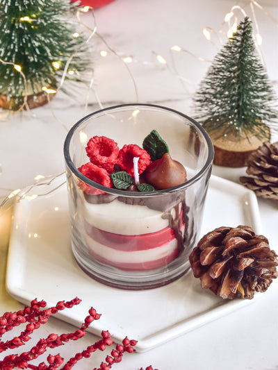 White Chocolate & Red Velvet Mousse Christmas Candle