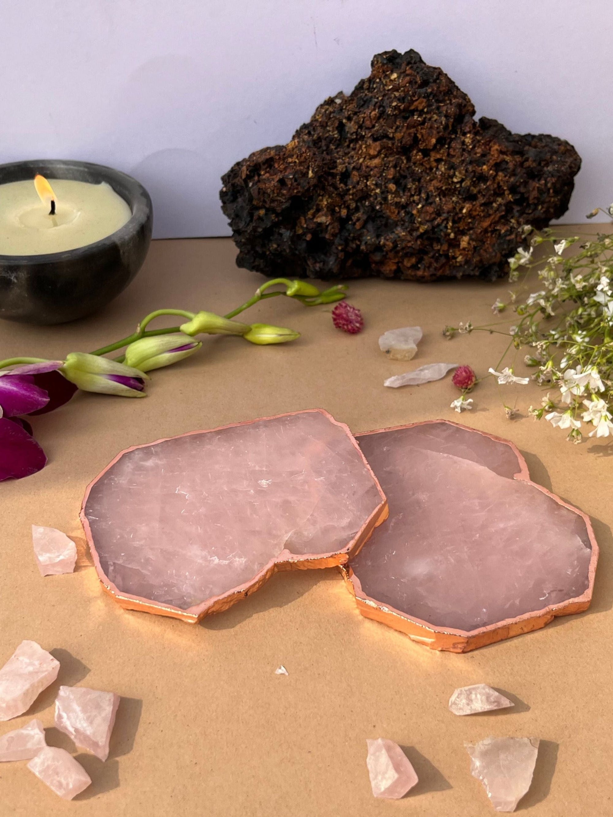 Rose Quartz Coaster (Set of 2)