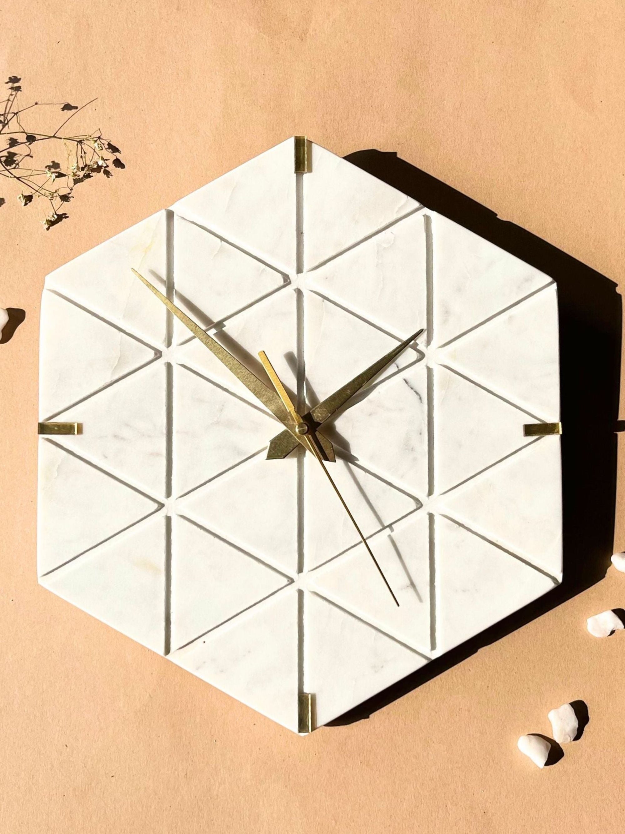 Marble Wall Clock - White
