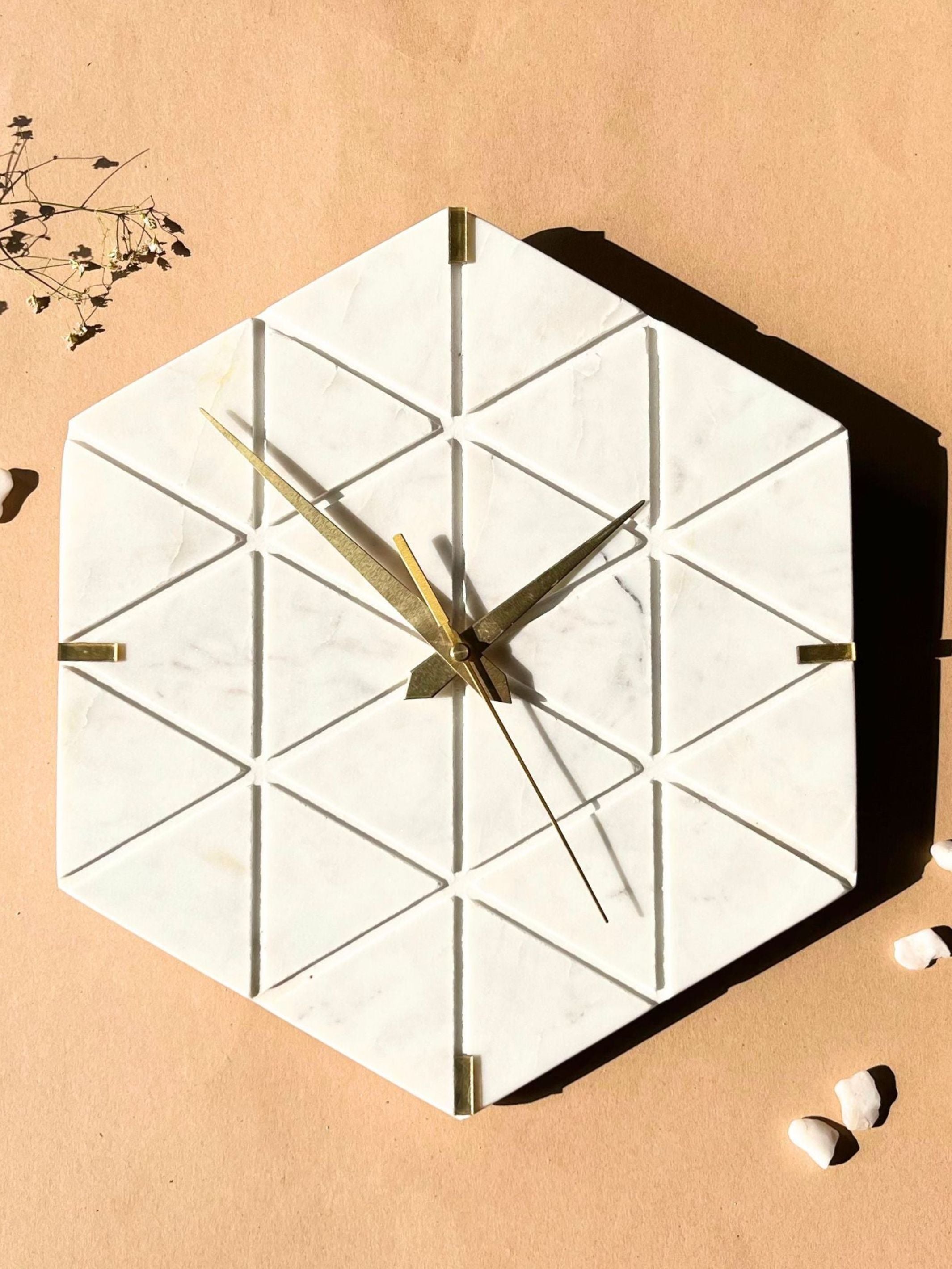 Marble Wall Clock - White