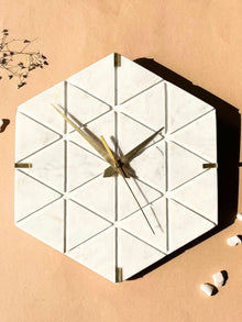 Marble Wall Clock - White