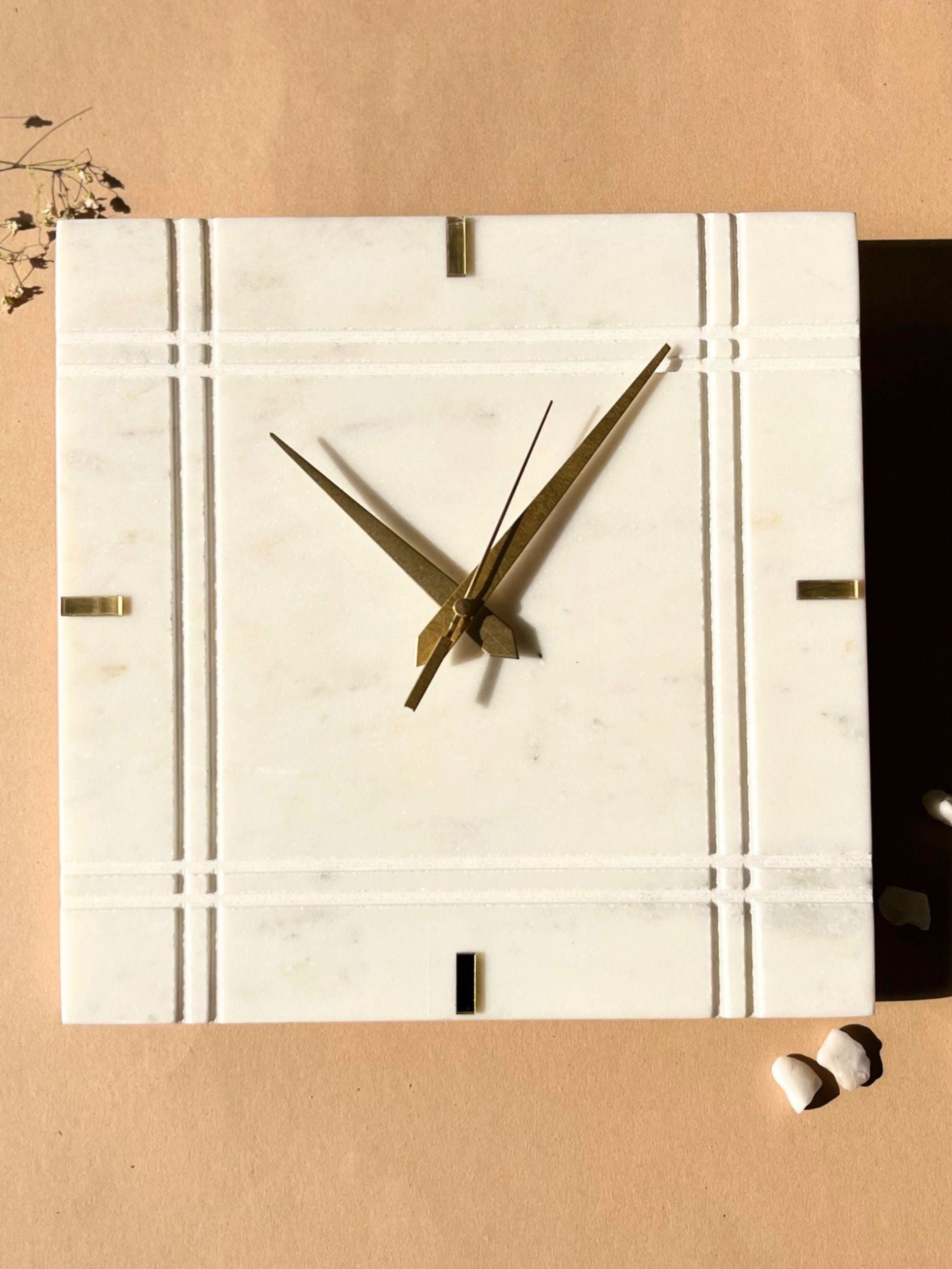 Marble Wall Clock - White