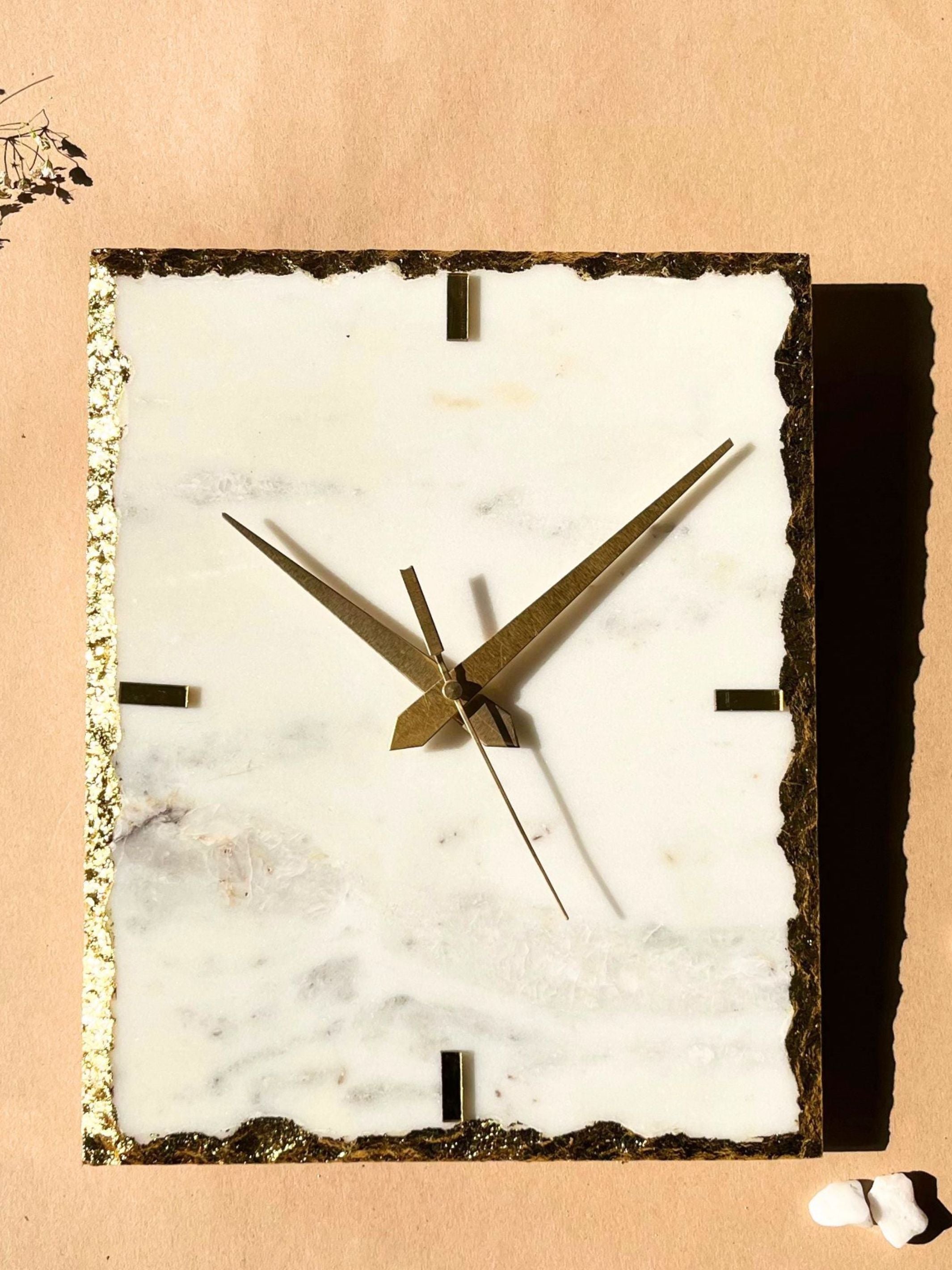 Marble Wall Clock - White