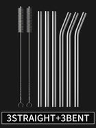 Clear Transparent Glass Straws 6 pcs