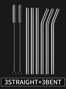 Clear Transparent Glass Straws 6 pcs
