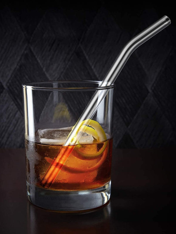 Clear Transparent Glass Straws 6 pcs