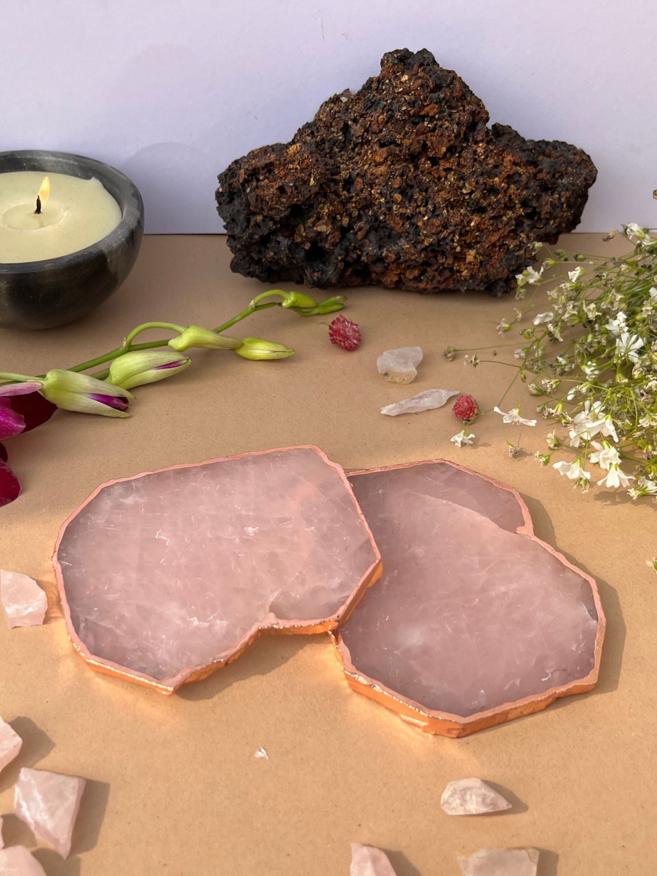 Rose Quartz Coaster (Set of 2)