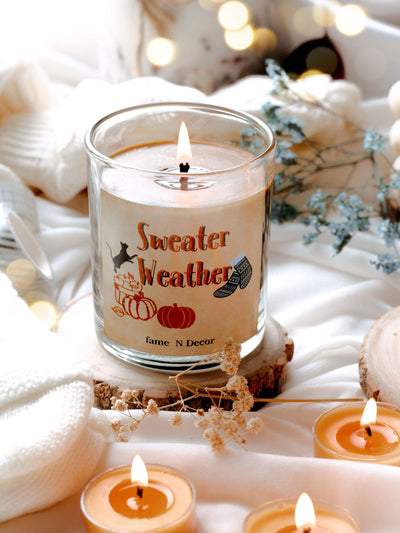 Sweater Weather Essential Oil Soy Wax Candle with Wooden Lid