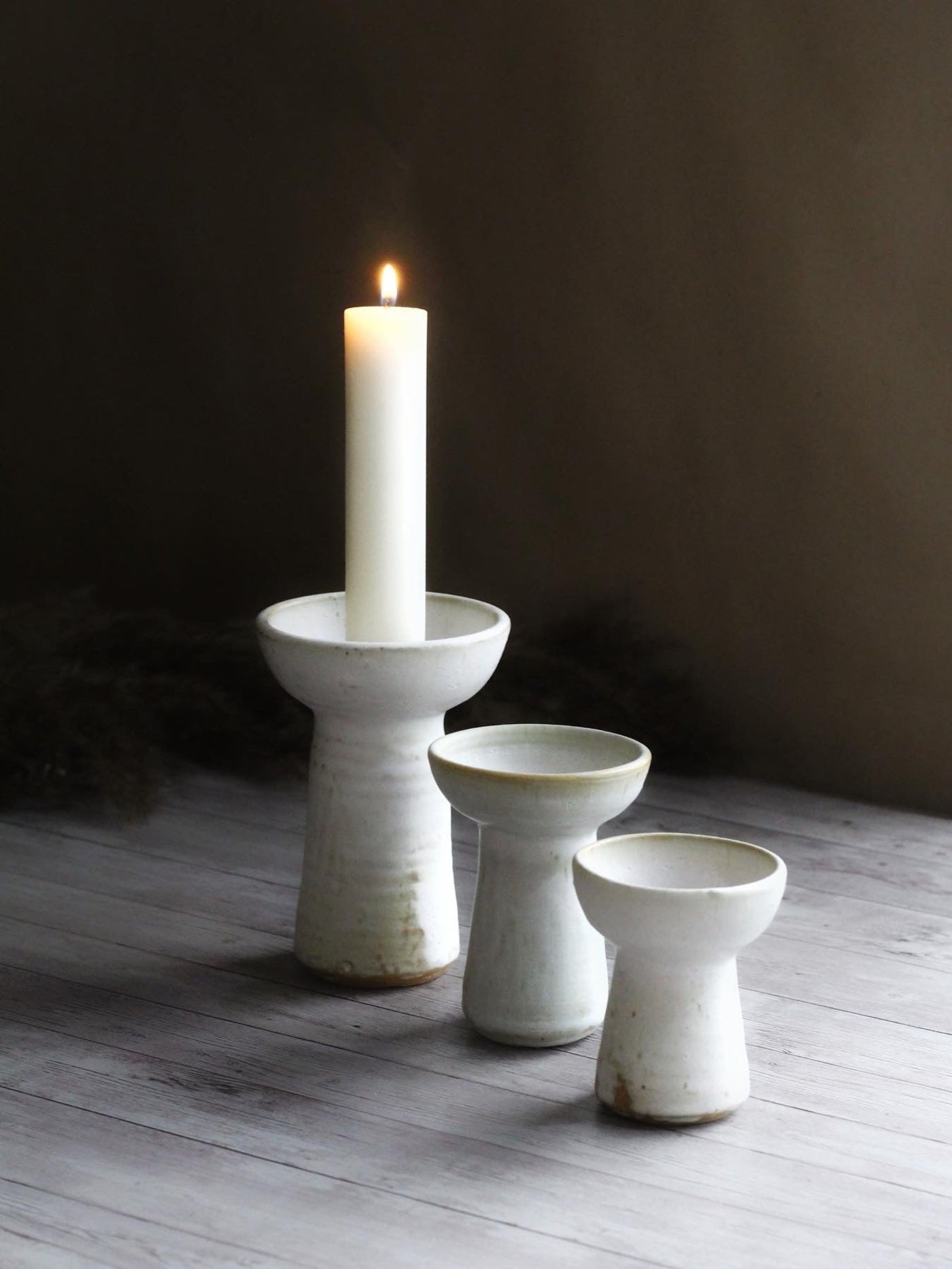 Hand-sculpted candle holder
