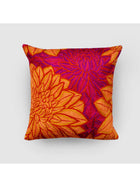 Cushion Cover - Aster Chainstitch Embroidered Red & Yellow