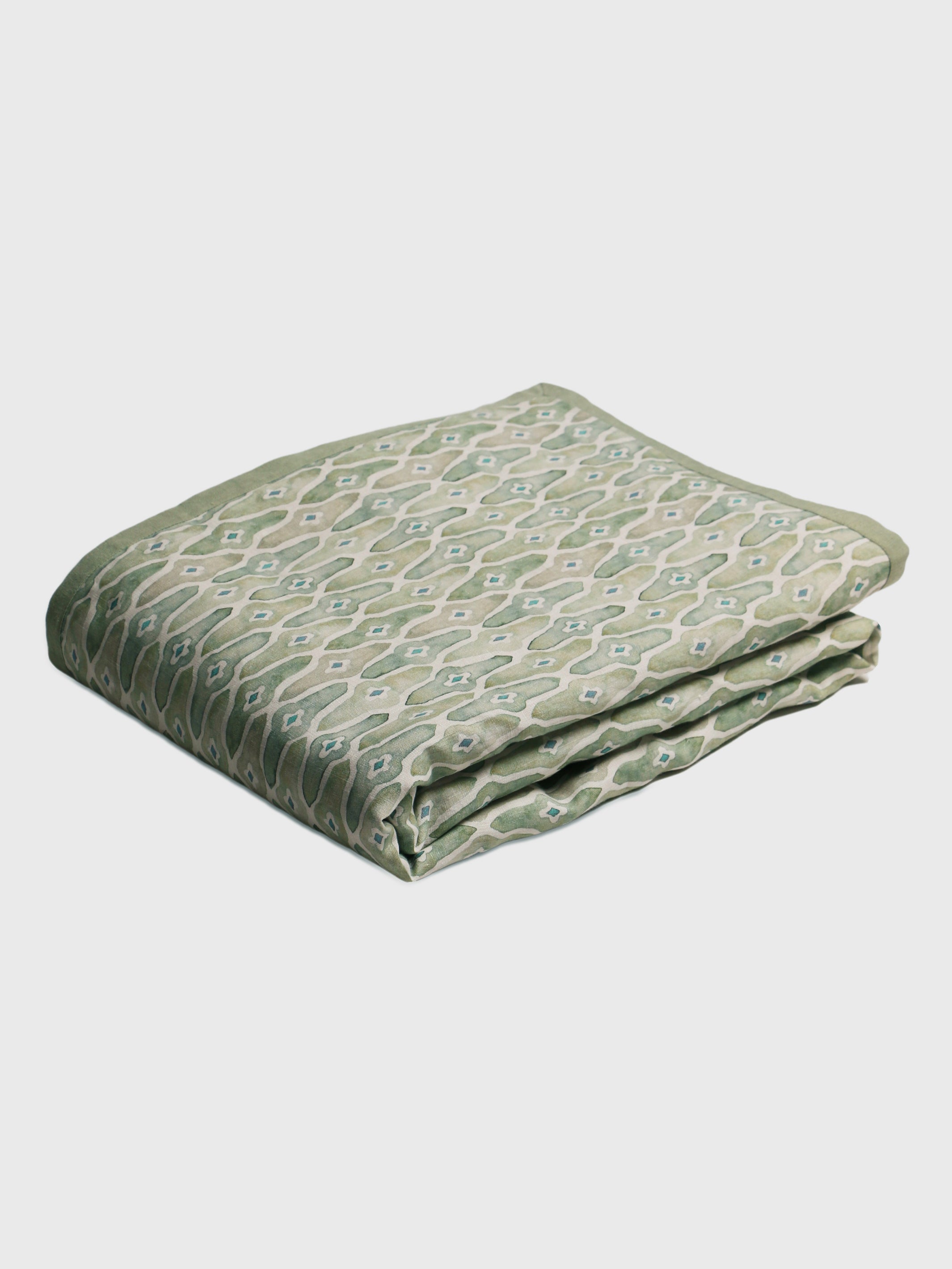 Bedcover - Mosaic Sage Linen